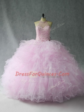 Dynamic Lilac Sleeveless Tulle Lace Up 15th Birthday Dress for Sweet 16 and Quinceanera