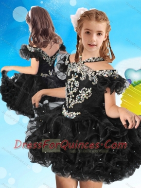 Fashionable Halter Top Cap SleevesMini Quinceanera  Dress with Beading and Ruffles