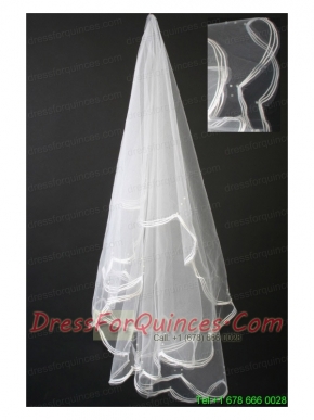 Fully Handmade Pearl Organza Bridal Veil