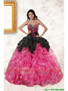 Trendy Multi Color Ball Gown Ruffled Quinceanera Dresses