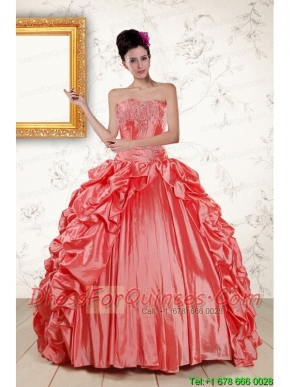 2015 Beautiful Sweetheart Beading Quinceanera Dresses in Watermelon