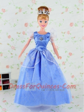 Pretty Tulle Party  Dress for Blue Noble Barbie Doll