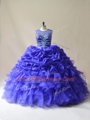 Fantastic Sleeveless Lace Up Floor Length Beading and Ruffles and Pick Ups 15th Birthday Dress