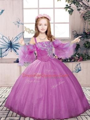 Sleeveless Beading Lace Up Pageant Dresses