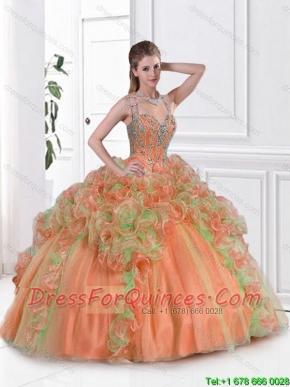 New Arrivals Multi Color Organza Quinceanera Gowns with Beading