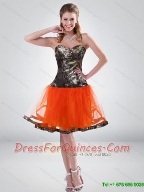 2015 Affordable Sweetheart Multi Color Short Camo Prom Dresses
