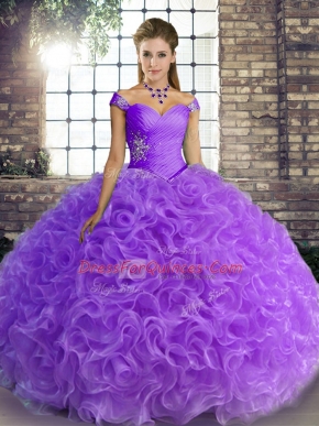 Fashion Sleeveless Lace Up Floor Length Beading Sweet 16 Dresses