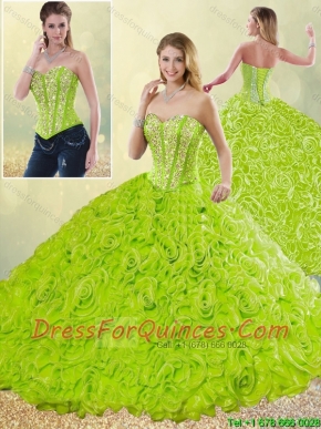 Modest Rolling Flowers Detachable Quinceanera Gowns with Sweetheart