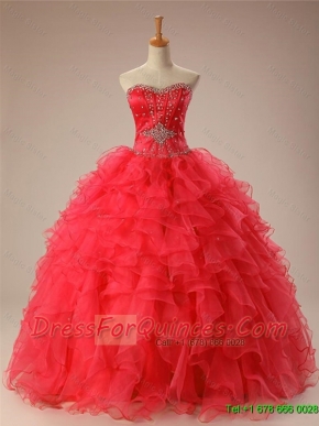 2015 Classical Sweetheart Beaded Quinceanera Dresses with Ruffles