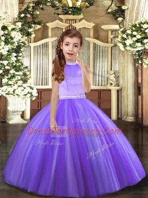 Sleeveless Beading Backless Little Girls Pageant Dress Wholesale