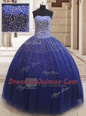 Customized Sleeveless Beading Lace Up 15 Quinceanera Dress