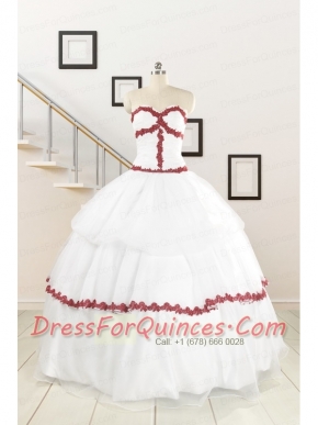 2015  Sweetheart Ball Gown Quinceanera Dresses with Appliques