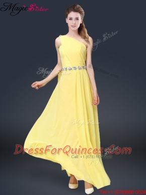 2016 Pretty Floor Length Prom Dresses with Belt