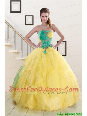 Classical Multi Color Quinceanera Dresses with Hand Made Flowers