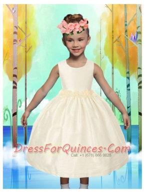 Comfortable Ball Gown Tea-length Ruching Flower Girl Dress