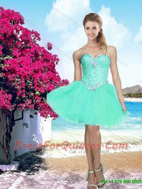 2016 Summer Short Sweetheart Beaded Cheap Prom Dresses in Apple Green