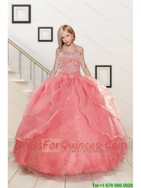 Exquisite Baby Pink Flower Girl Dress with Beading for 2015
