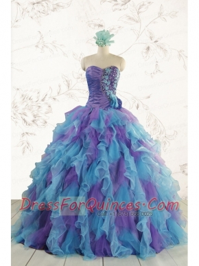 2015 New Style Multi Color Quinceanera Dresses with Beading