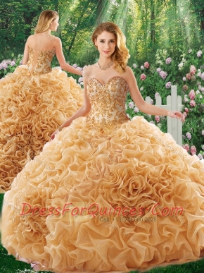 Luxurious Brush Train Appliques Quinceanera Dresses for 16 Brithday Party