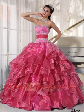 Strapless Ball Gown With Organza Appliques Classical Quinceanera Dresses