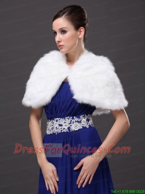 High Neck Perfect Faux Fur Prom Wraps / Shawls