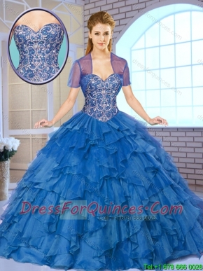 New Style Gorgeous Beading and Ruffles Quinceanera Gowns with Sweetheart