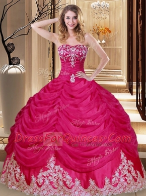 Pick Ups Sweetheart Sleeveless Lace Up Sweet 16 Dress Hot Pink Tulle