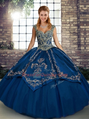 Sleeveless Lace Up Floor Length Beading and Embroidery Sweet 16 Quinceanera Dress