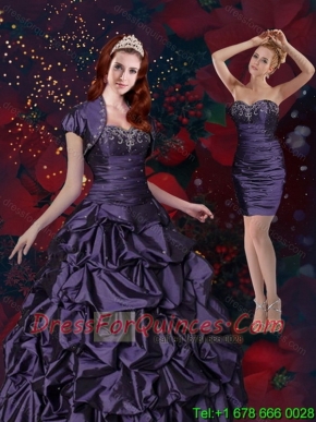 2015 Perfect Appliques and Pick Ups Quinceanera Dresses in Purple