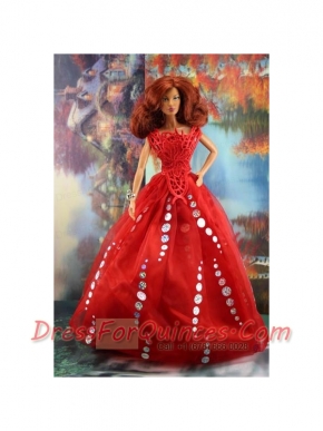 The Most Amazing Red Dress with Sequins Made To Fit The Barbie Doll