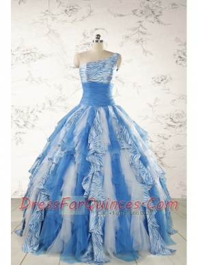 Discount One Shoulder Printed Quinceanera Dresses for 2015