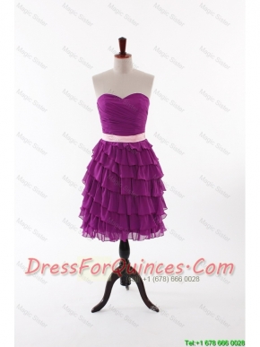 Discount Short Prom Dresses with Bowknot and Ruffled Layers