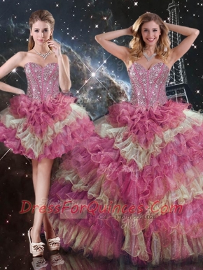 Gorgeous Ball Gown Sweetheart Detachable Sweet 16 Dresses for Fall
