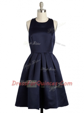 Square Sleeveless Knee Length Bowknot Zipper Homecoming Dress with Black
