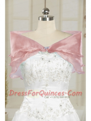 Simple Organza Beading Orange Shawls in Watermelon