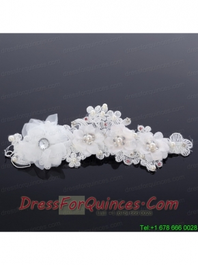 Simple Hairpins Imitation Pearls Birdcage Veils in White