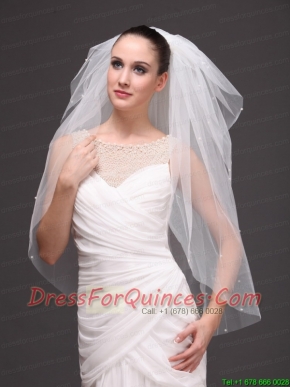 Four-tier Tulle Wedding Veil With Cut Edge