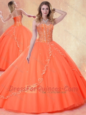 2016 Simple Ball Gown Sweetheart Beading Sweet 16 Dresses