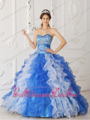 Multi-color A-Line / Princess Sweetheart Floor-length Organza Beading Quinceanera Dress