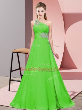 Lace Up Custom Made for Prom and Party and Military Ball with Beading Brush Train