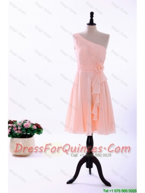 Cheap Custom Made Empire Asymmetrical Prom Dresses with Ruching