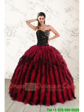 Elegant Multi Color Sweet 16 Dresses with Beading and Ruffles