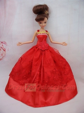 The Most Amazing Red Dress With Sash and Lace Wedding Dress For Barbie Doll