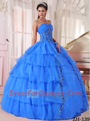 Cheap Ball Gown Sweetheart With Organza Paillette Classical Quinceanera Dresses