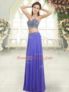 Sleeveless Backless Floor Length Beading Prom Evening Gown