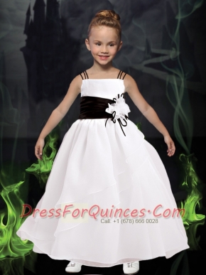 Fashionable Ball Gown Spaghetti Straps Ankle-length Flower Girl Dresses