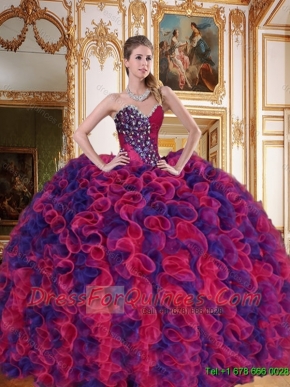 2016 Top Seller Sweetheart Quinceanera Dresses with Beading and Ruffles