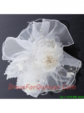 Elegant Feather Red Imitation Pearls Fascinators for Wedding