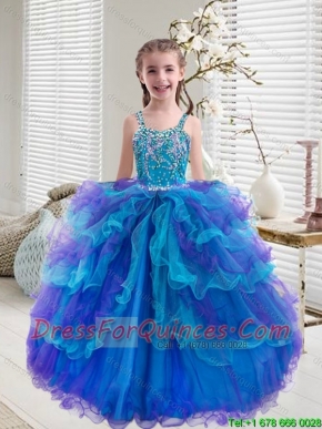 Comfortable Beaded and Ruffled Layers Mini Quinceanera Dresses in Multi Color