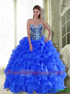 Classical Strapless 2015 Quinceanera Dresses with Beading and Ruffles
